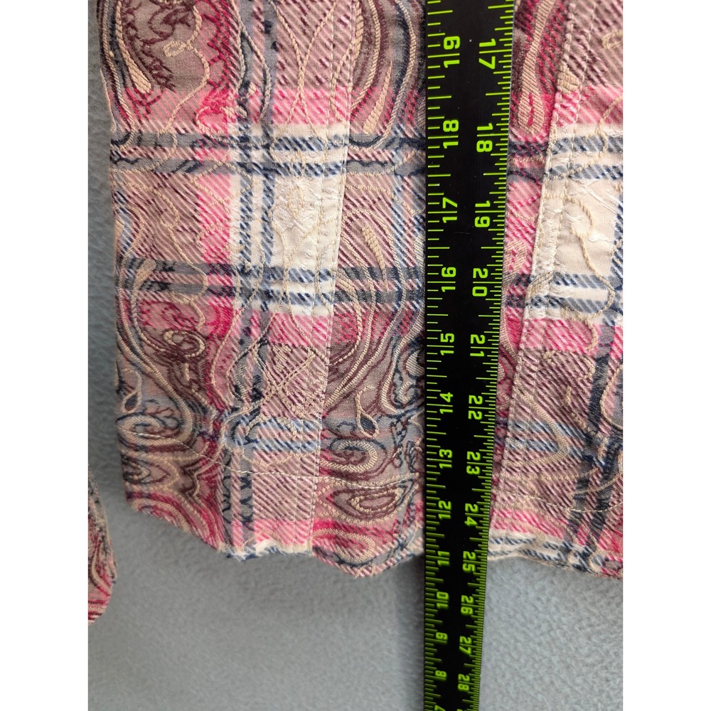Silver Krossing Jacket Women's Size XL Plaid Paisley Textured Button Front Retro - Picture 8 of 13